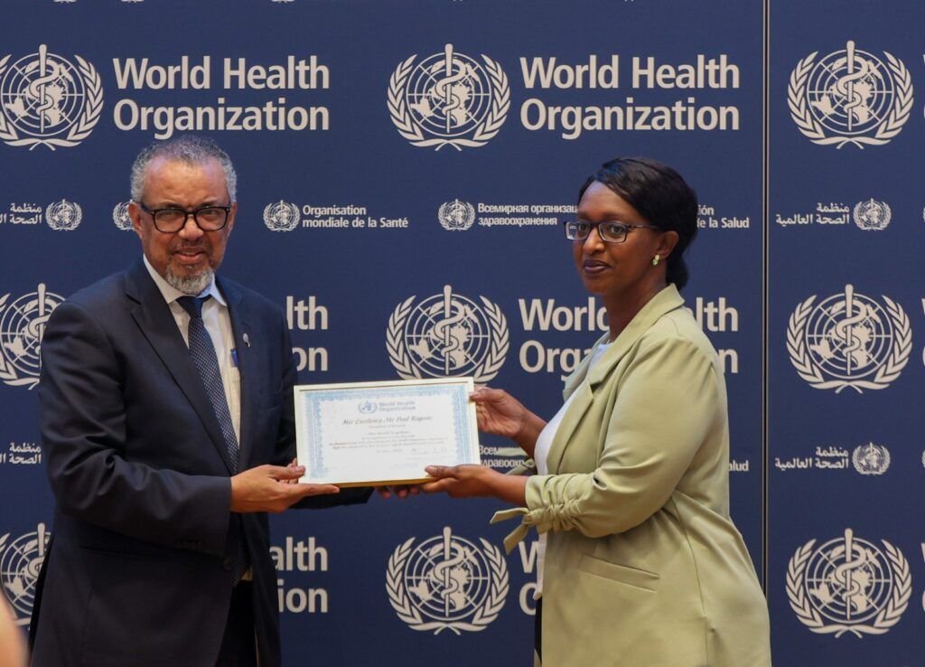 Perezida Kagame yahawe ishimwe na OMS kubera uruhare rwe mu guteza imbere amasezerano mpuzamahanga ku ndwara z’ibyorezo